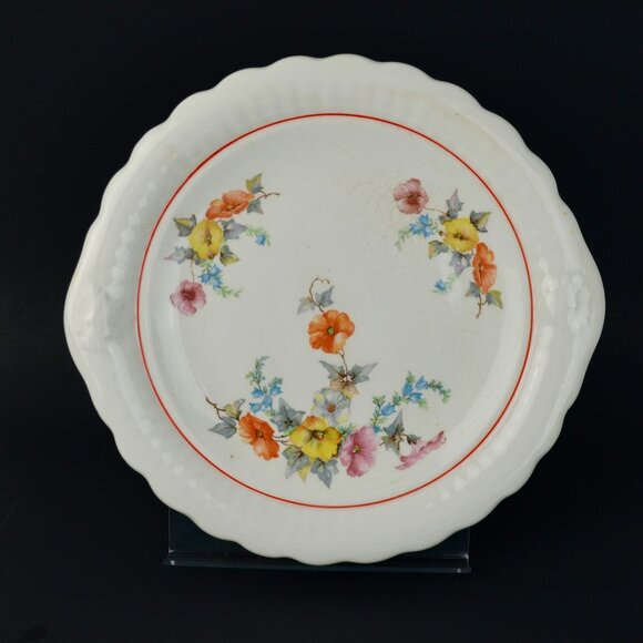 Unmarked Vintage Large Floral Serving Platter Ceramic - Picture 1 of 7
